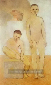 Deux jeunes 1905 cubistes Peinture à l'huile